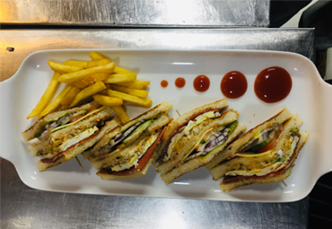 Club Sandwich with French Fries