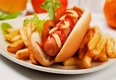 Chicken Hotdog with French Fries